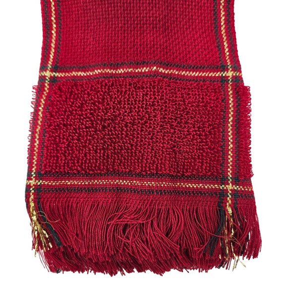 NEW Charles Craft Cranberry 14-Count Border Fingertip Towel Cross Stitch Plaid - Picture 3 of 5